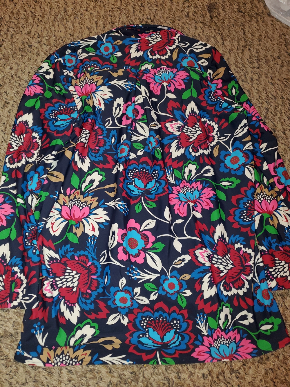 Jude Connally Navy Floral Tunic with Pink, Blue & Green - Picture 3 of 3